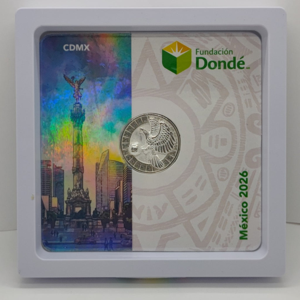 MEDALLA CONMEMORATIVA FRD FÚTBOL MOTIVO ÁGUILA PLATA .925 8.9 GR (NUEVO)