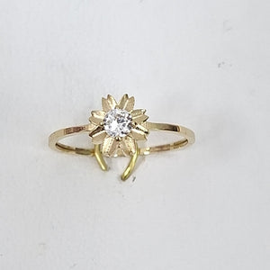 ANILLOS FIG FLOR CON CIRCONIAS 14K TALLA 7 1.1 GR (NUEVO)