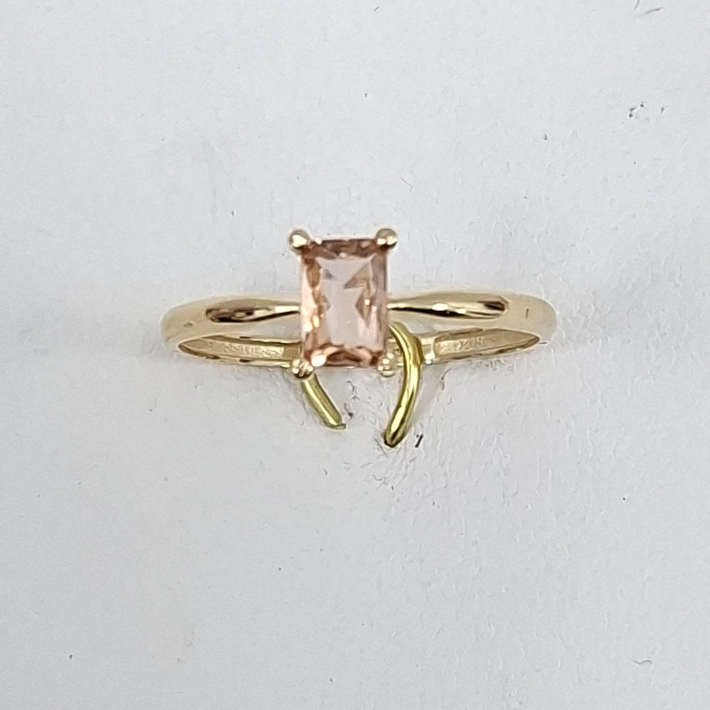 ANILLOS TEJIDO ANILLITO C PIEDRA DE COLOR 14K 8 1.2 GR (NUEVO)