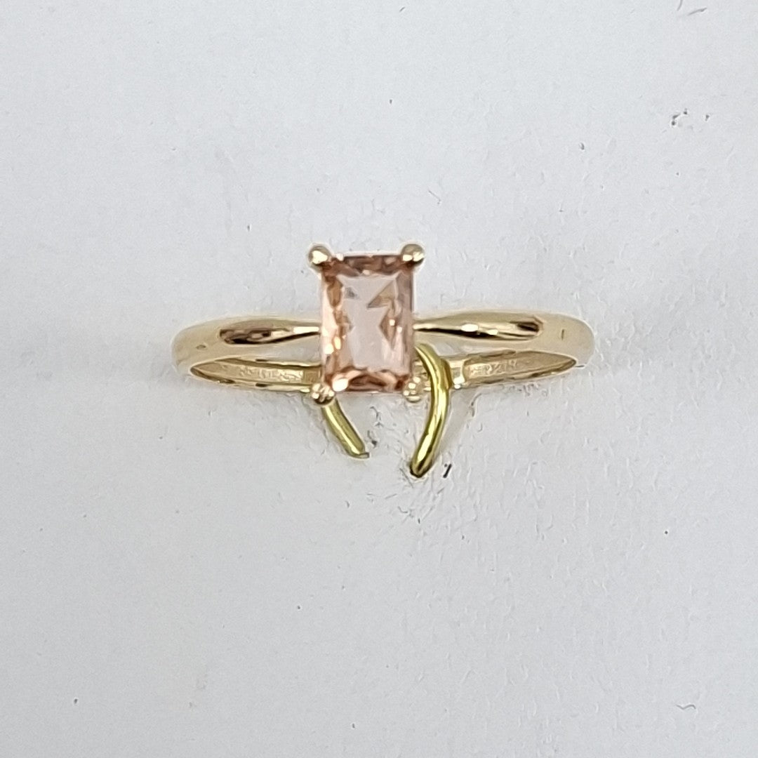 ANILLOS TEJIDO ANILLITO C PIEDRA DE COLOR 14K 8 1.2 GR (NUEVO)