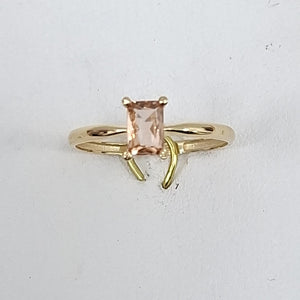 ANILLOS TEJIDO ANILLITO C PIEDRA DE COLOR 14K 8 1.2 GR (NUEVO)