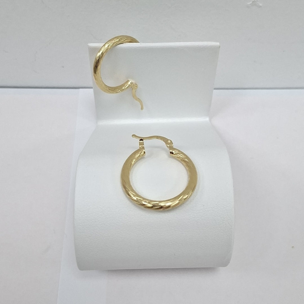 ARETES TEJIDO ARRACADAS ASTRIADAS 14K 2.9 GR (NUEVO)