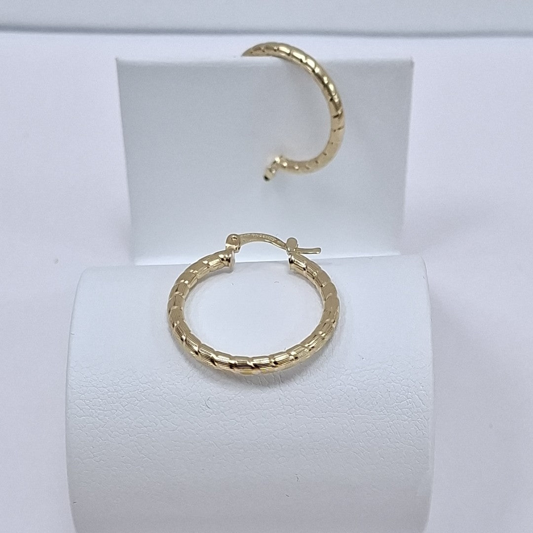 ARETES ARRACADAS LABRADAS 14K 3.2 GR (NUEVO)