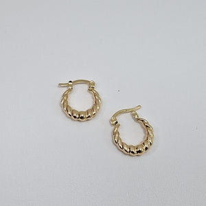 ARETES ARRACADAS TZL HUECAS 14K 1.5 GR (NUEVO)