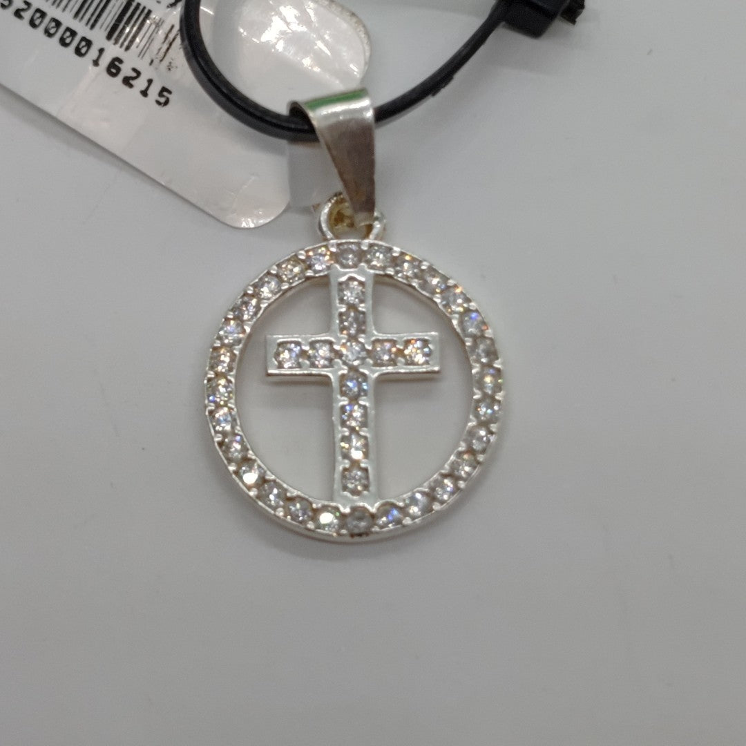 DIJE CRUZ C/CIRCONIAS PLATA .925 2.6 GR (NUEVO)