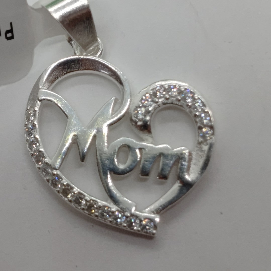 DIJE CORAZON C/CIRCONIAS PLATA .925 3.1 GR (NUEVO)