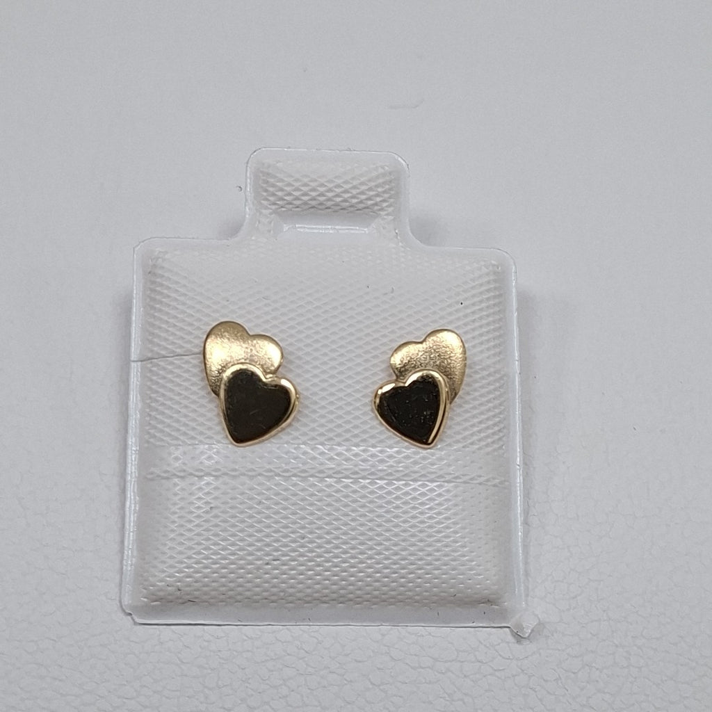 BROQUELES BROQUEL CORAZON DOBLE 14K 0.2171 GR (NUEVO)