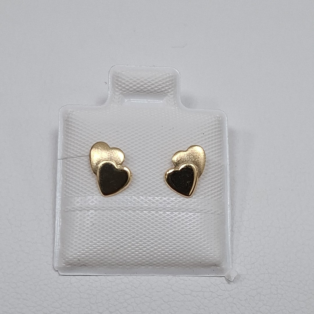 BROQUELES BROQUEL CORAZON DOBLE 14K 0.2171 GR (NUEVO)