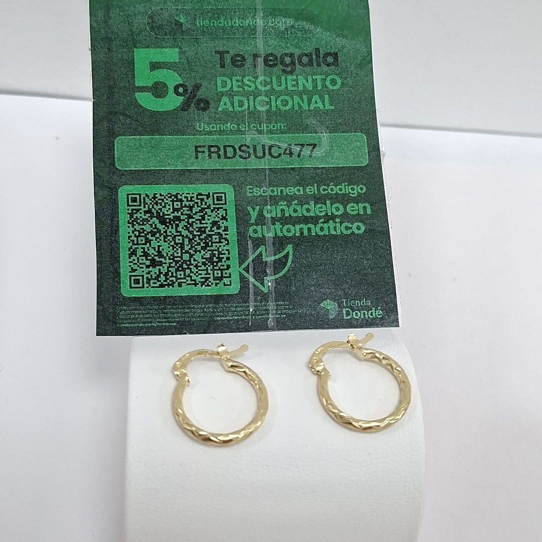 ARETES ARRACADAS TRENZADAS 14K 18 1.5 GR (NUEVO)