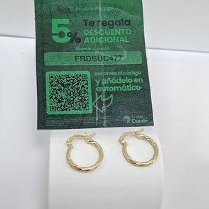 ARETES ARRACADAS TRENZADAS 14K 18 1.5 GR (NUEVO)