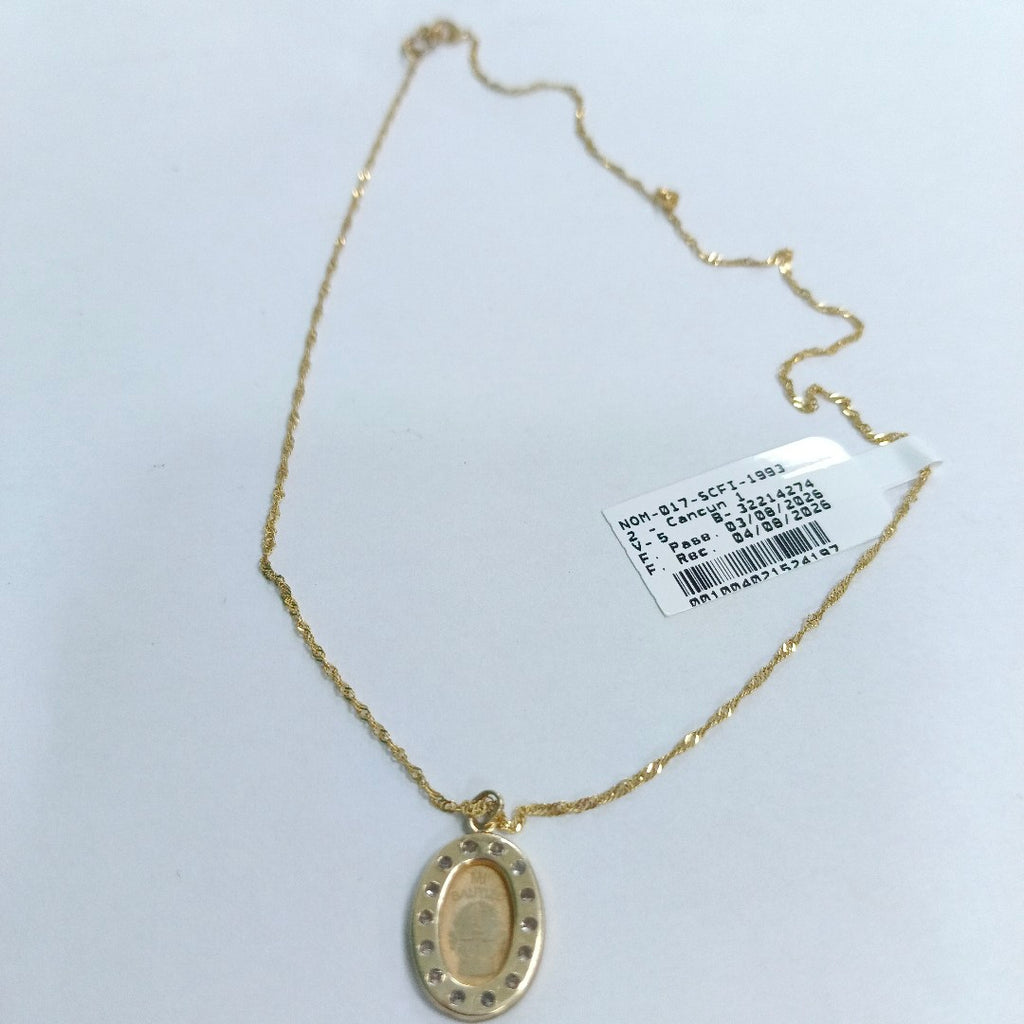 CADENA,MEDALLA RELIGIOSA ORO 10 K 1,70 GRMS (SEMINUEVO)