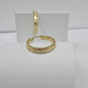ARETES ARRACADA CON GRECAS 14K 2 GR (NUEVO)