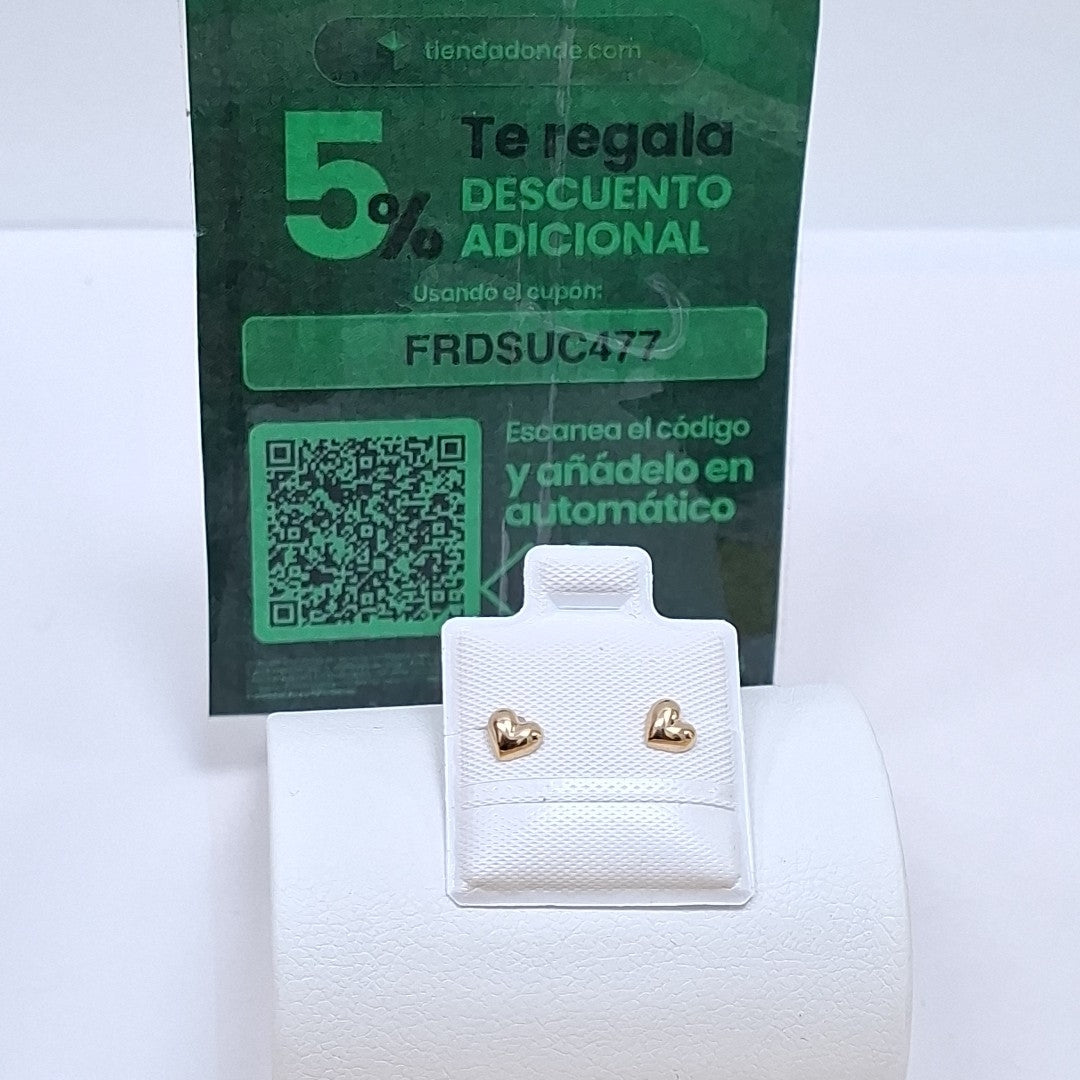 BROQUELES BROQUEL FIG CORAZON LISO 14K 0.1987 GR (NUEVO)