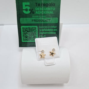BROQUELES BROQUEL FIG ESTRELLA C CIRCONIA 14K 0.2603 GR (NUEVO)