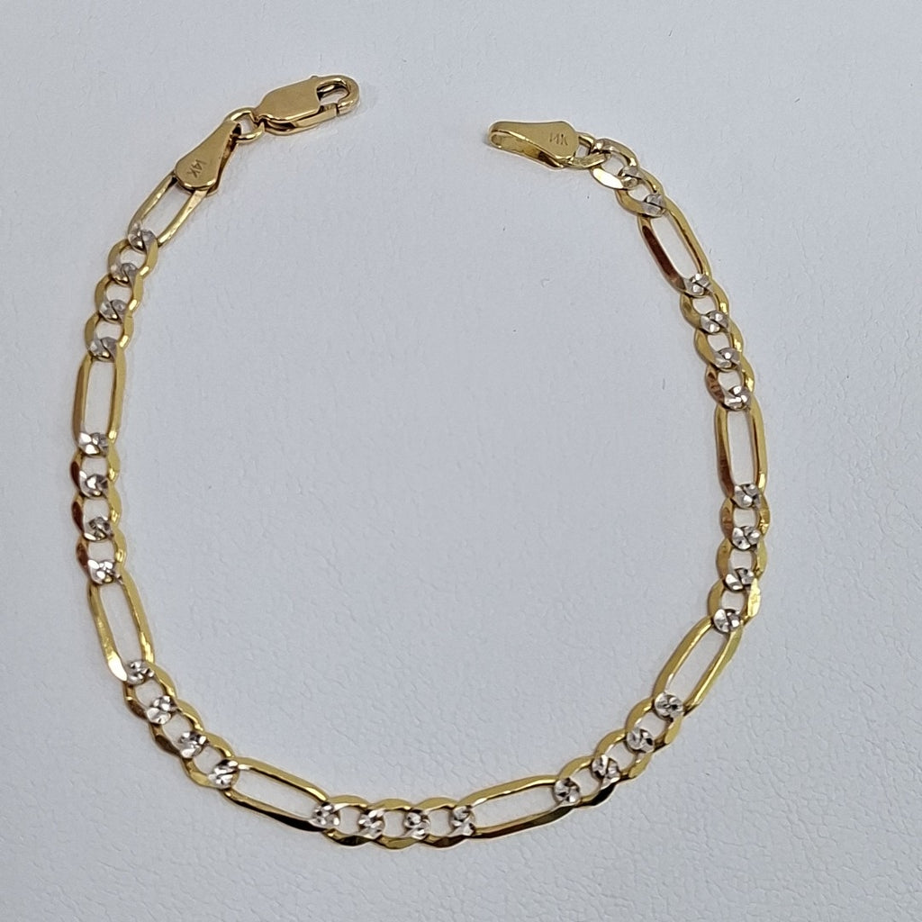 PULSERA 3X1 DIAMANTADA 14K 18 CM 4 GR (NUEVO)