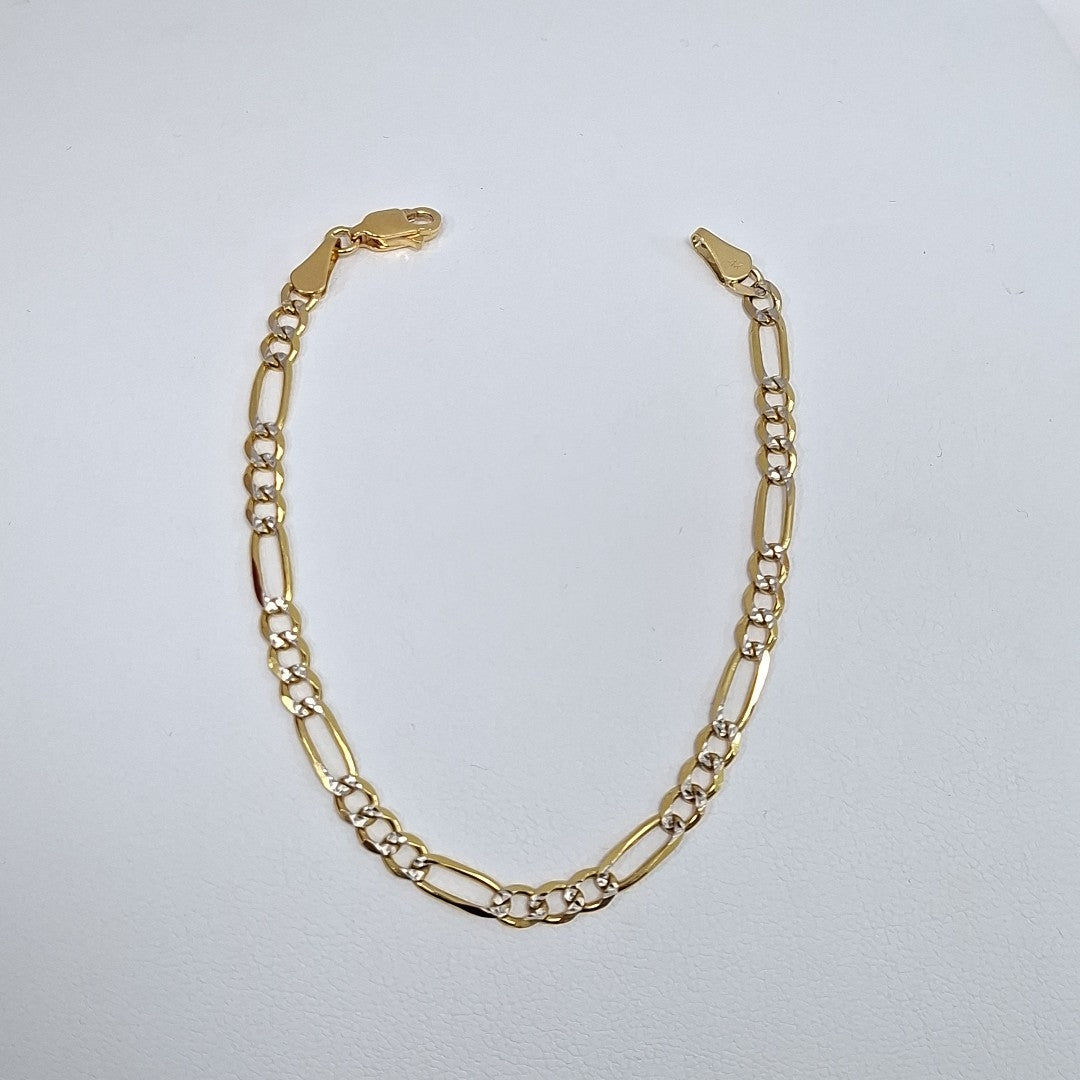 PULSERA 3X1 DIAMANTADA 14K 18 CM 4.6 GR (NUEVO)