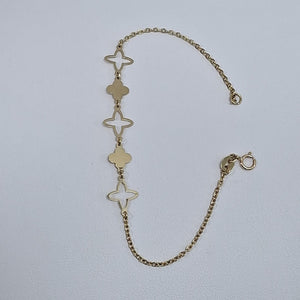 PULSERA TEJIDO ESP CON TREBOL 14K 18 CM 1.6 GR (NUEVO)