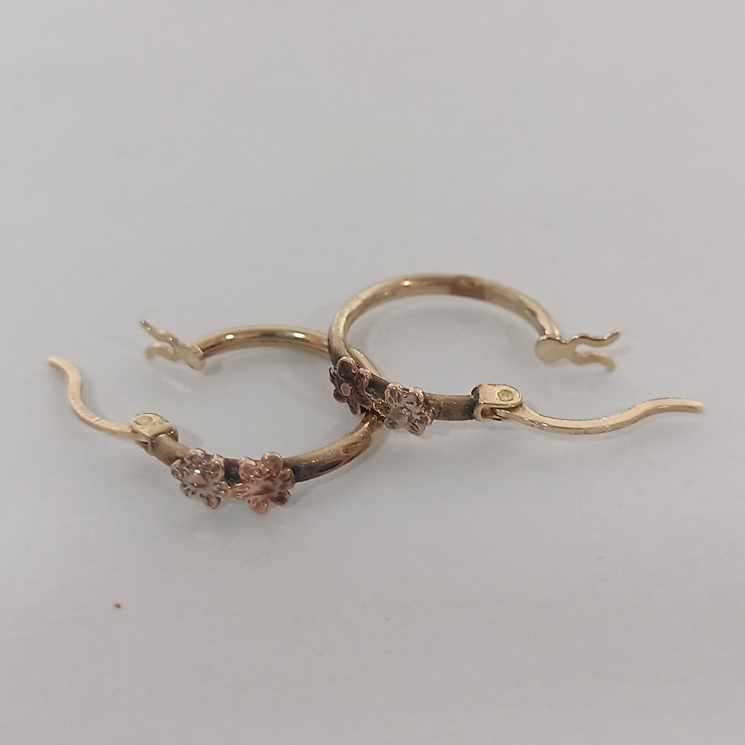 ARRACADAS PAR ORO COMBINADO 14 K 1,40 GRMS (SEMINUEVO)