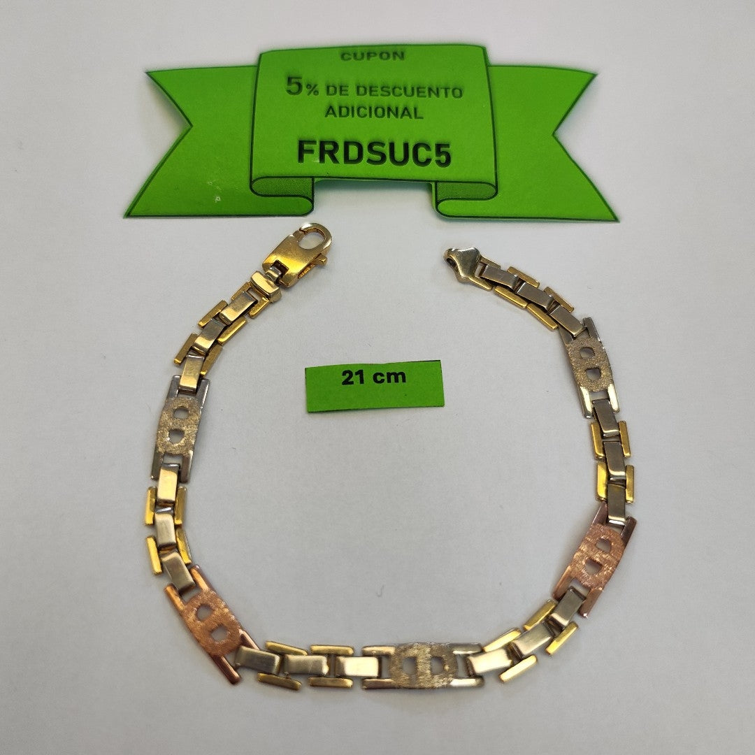 PULSERA ORO COMBINADO 14 K 10.8 GRMS (SEMINUEVO)
