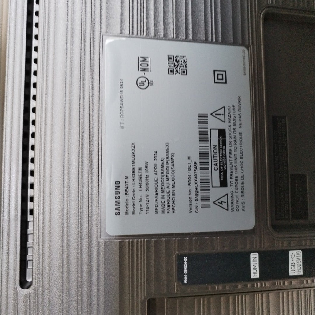 PANTALLA SAMSUNG BE43T-M(2024) 43" LED HD (SEMINUEVO)