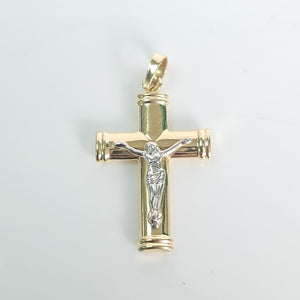 CRUCIFIJO ORO,ORO BLANCO 14 K 1,20 GRMS (SEMINUEVO)