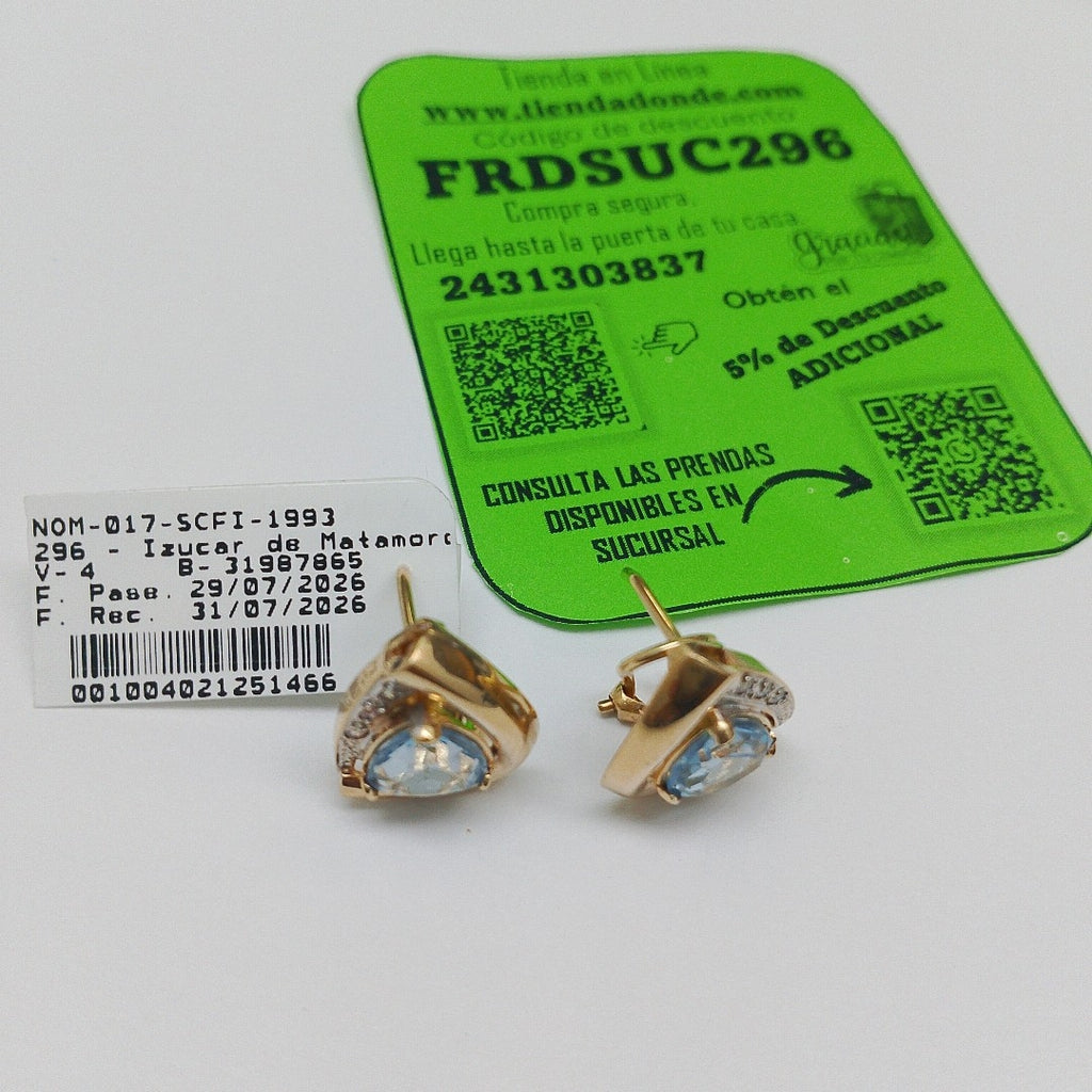 ARETES PAR ORO 14 K 7.4 GRMS (SEMINUEVO)