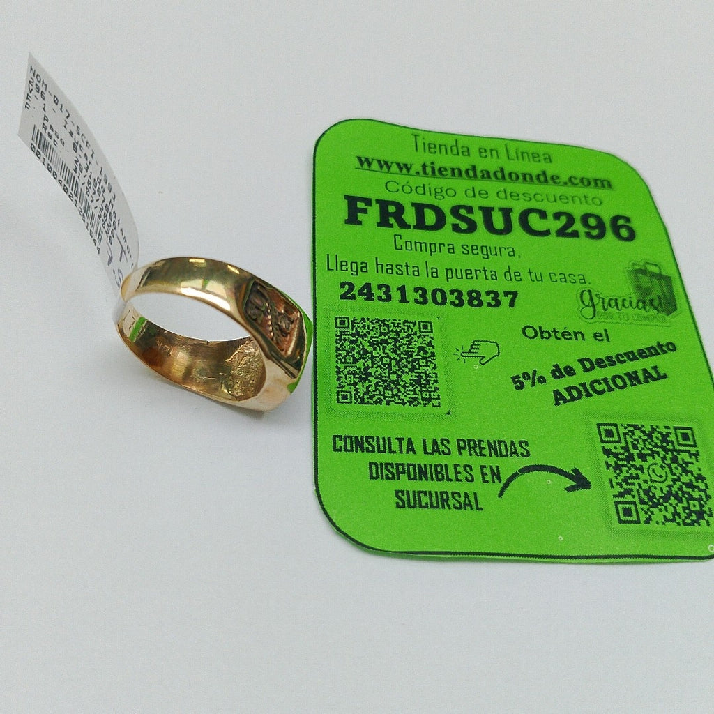 ANILLO DE GRADUACIÓN ORO 14 K 6.4 GRMS (SEMINUEVO)