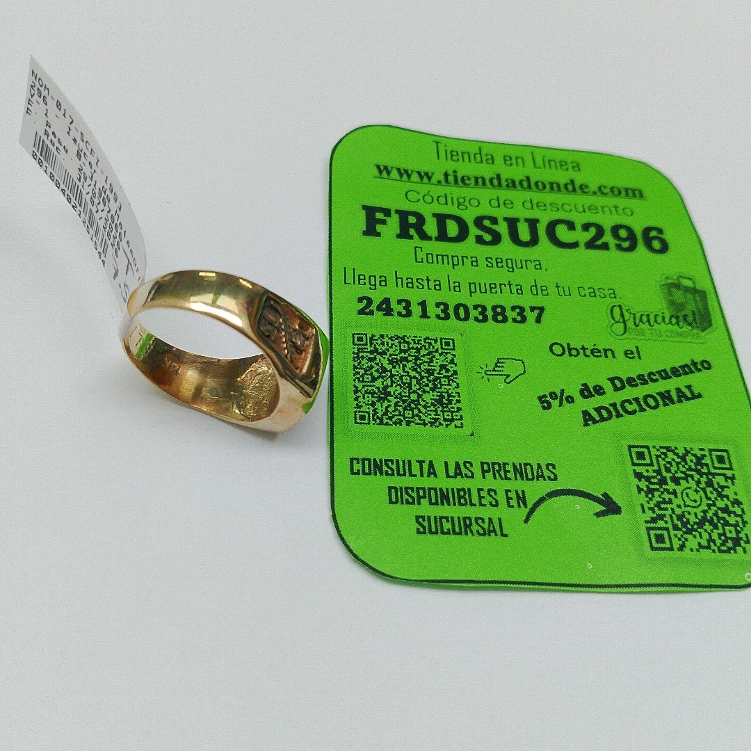 ANILLO DE GRADUACIÓN ORO 14 K 6.4 GRMS (SEMINUEVO)