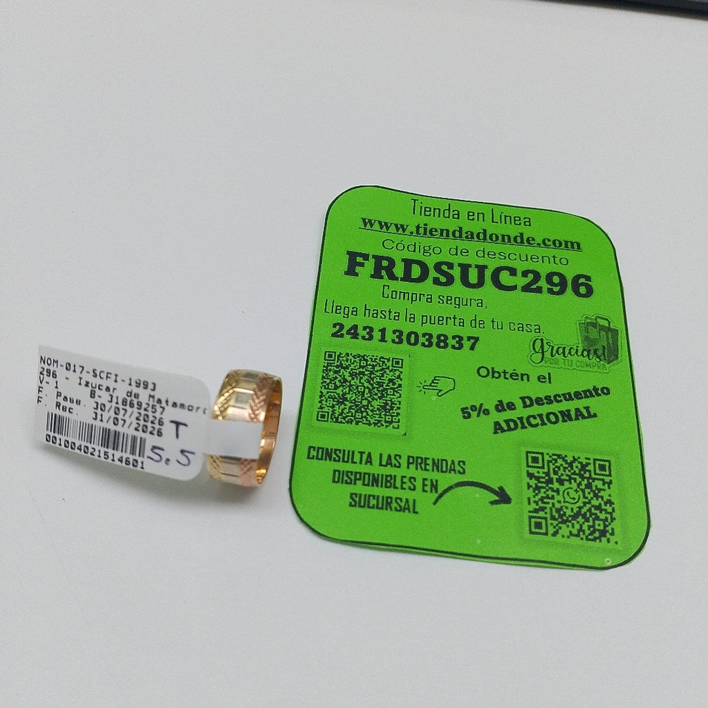 ARGOLLA ORO 14 K 2,00 GRMS (SEMINUEVO)
