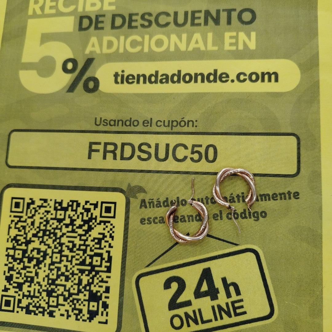 ARRACADAS PAR ORO 14 K 1.8 GRMS (SEMINUEVO)