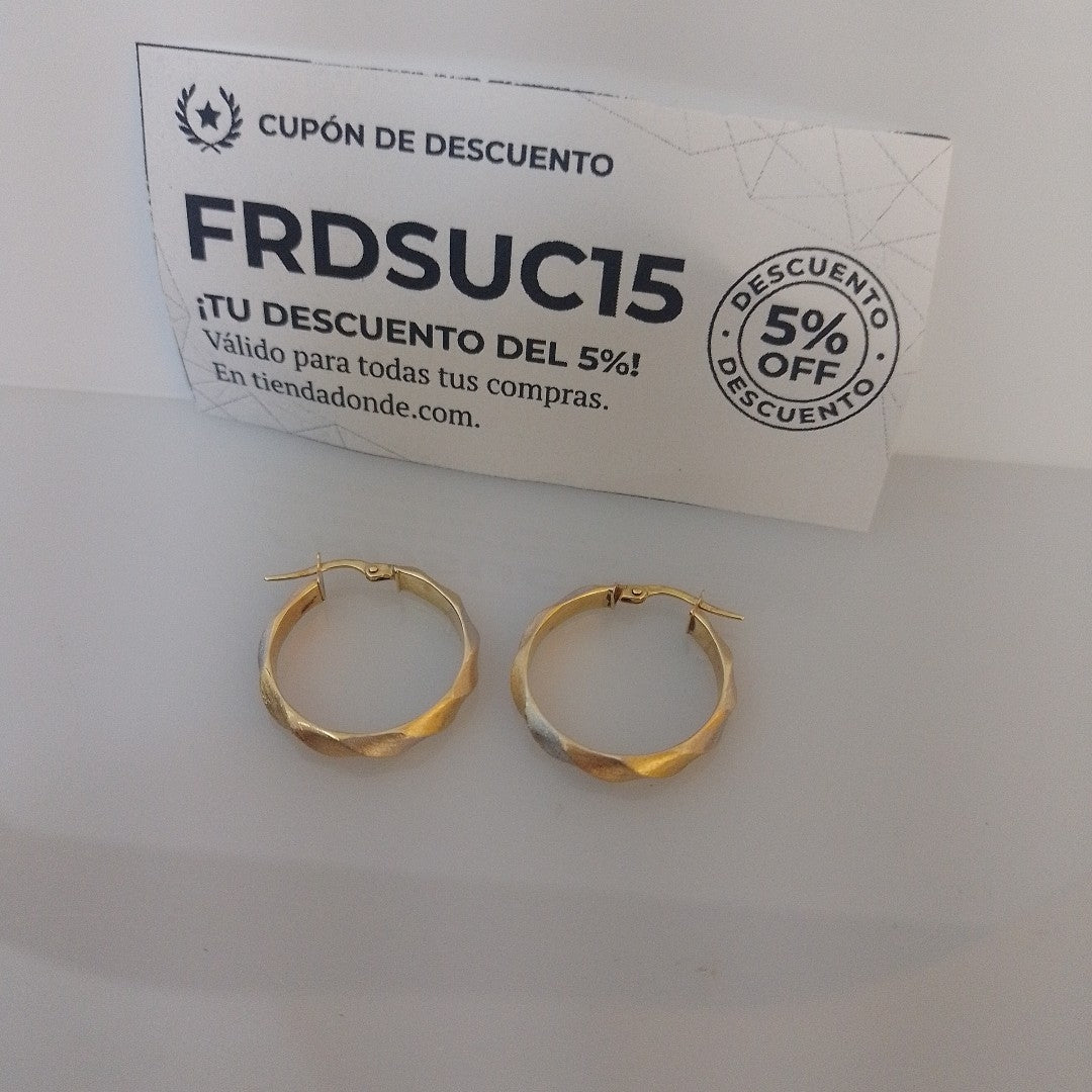 ARRACADAS PAR ORO, ORO COMBINADO 14 K 1.6 GRMS (SEMINUEVO)
