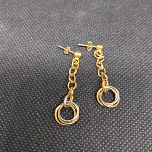 ARETES PAR ORO,ORO COMBINADO 14 K 2,00 GRMS (SEMINUEVO)
