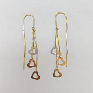 ARETES PAR ORO COMBINADO 14 K 2,30 GRMS (SEMINUEVO)