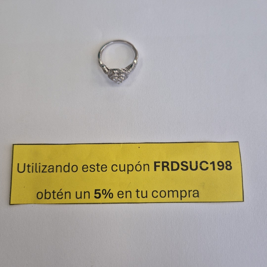 ANILLO ORO BLANCO 10 K 2.9 GRMS (SEMINUEVO)