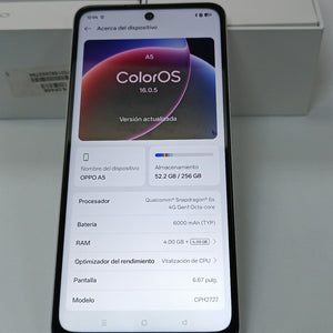 CELULAR OPPO A5 CPH2727 (2025) 256 GB 4 GB RAM (SEMINUEVO)