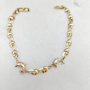 PULSERA ORO COMBINADO 10 K 3.8 GRMS (SEMINUEVO)