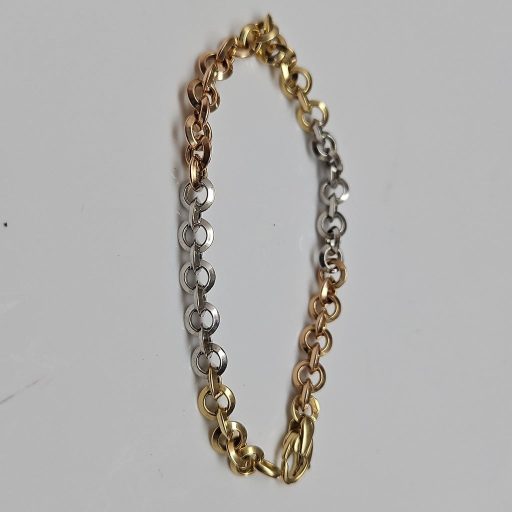 PULSERA ORO COMBINADO 14 K 6,80 GRMS (SEMINUEVO)