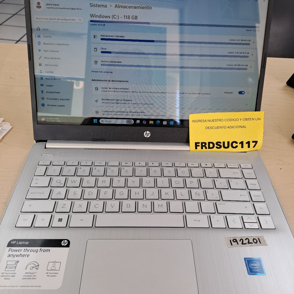 LAPTOP HP 14-DQ0518LA (2024) 128 GB SSD 4 GB RAM (SEMINUEVO)