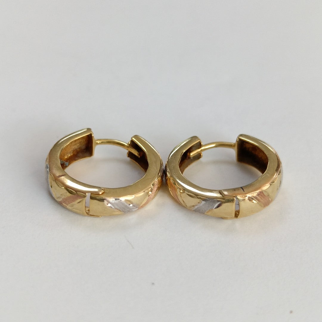 ARRACADAS PAR ORO, RODIADO 14 K 1.8 GRMS (SEMINUEVO)