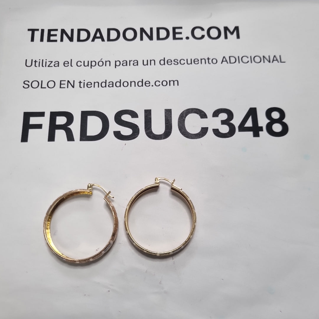 ARRACADAS PAR ORO, ORO COMBINADO 14 K 5.6 GRMS (SEMINUEVO)