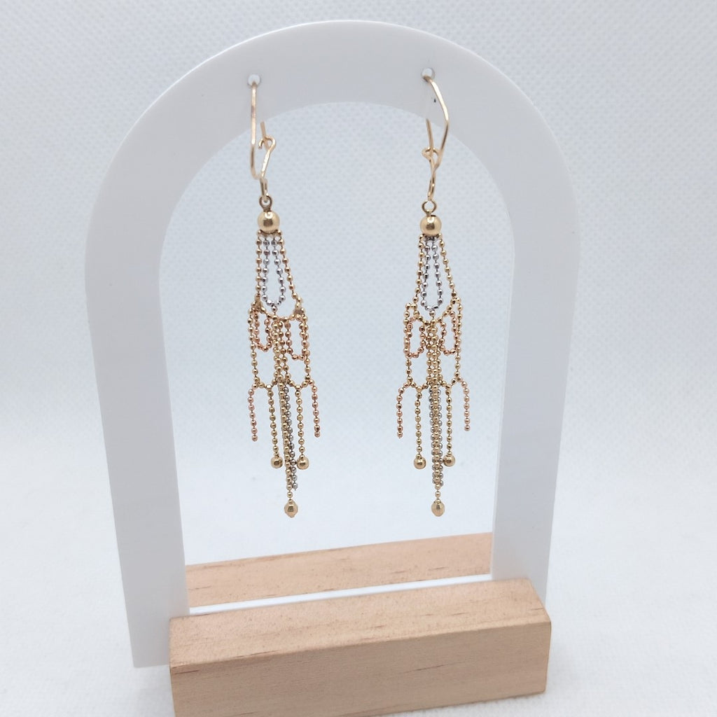 ARETES PAR ORO COMBINADO 14 K 2.3 GRMS (SEMINUEVO)