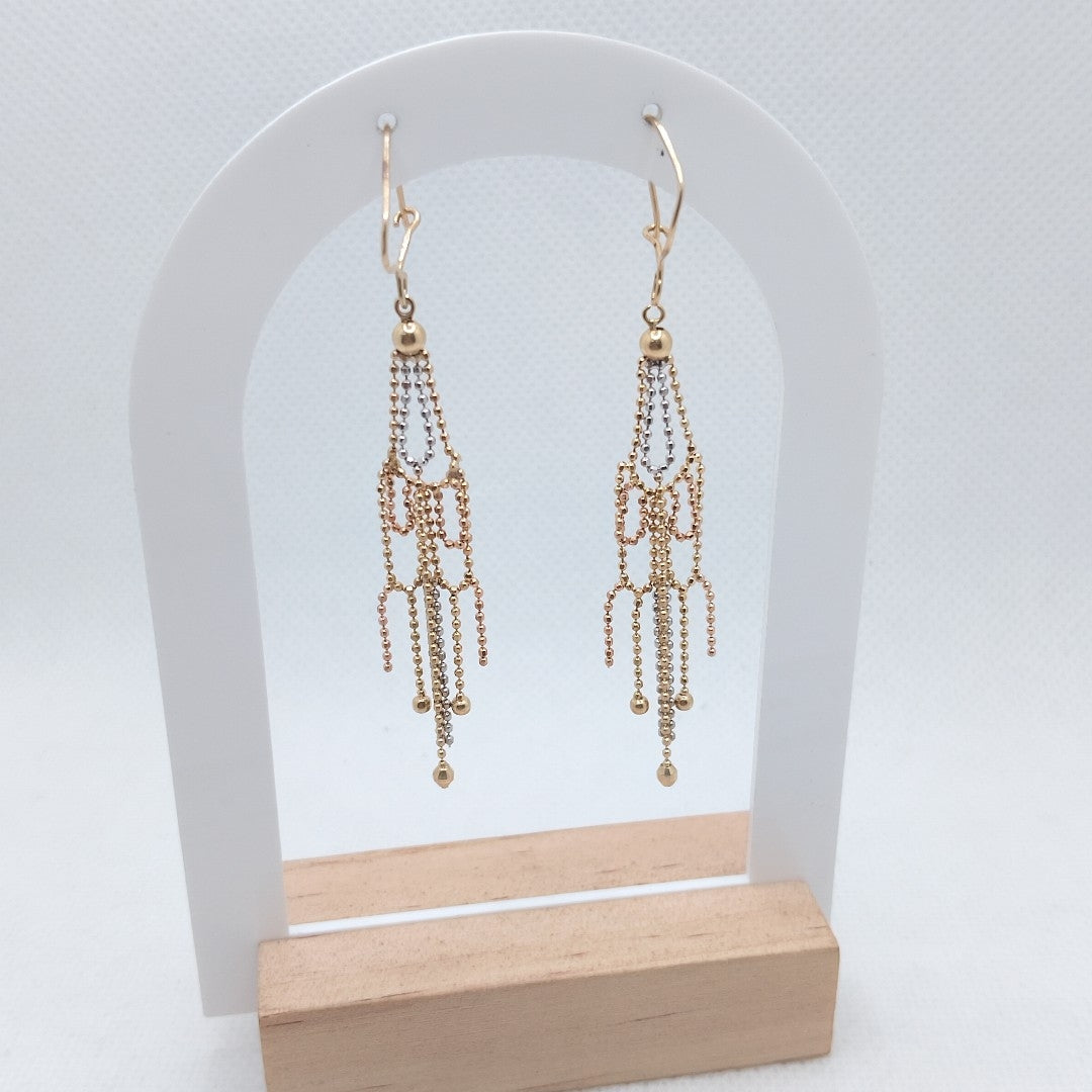 ARETES PAR ORO COMBINADO 14 K 2.3 GRMS (SEMINUEVO)