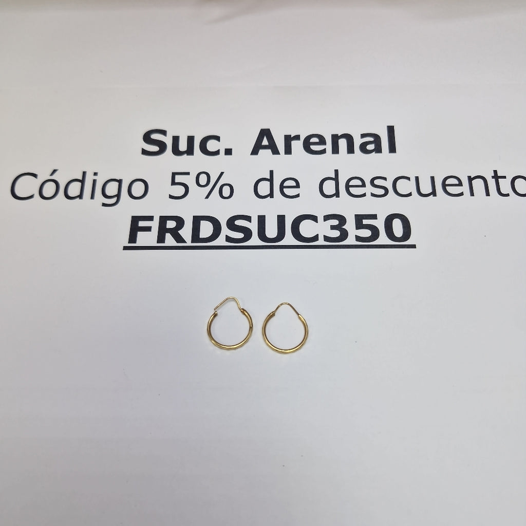 ARRACADAS PAR ORO 14 K 1,20 GRMS (SEMINUEVO)