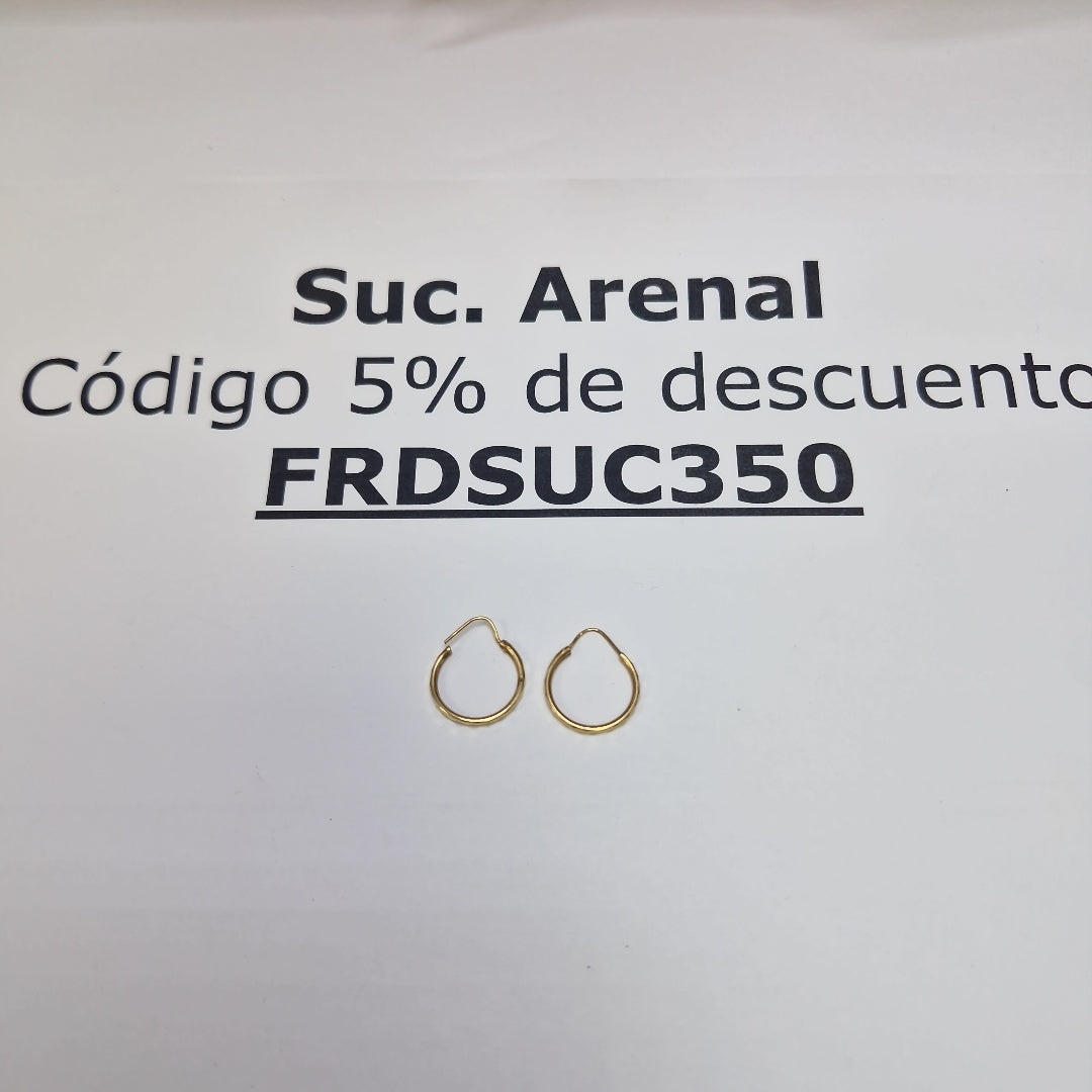 ARRACADAS PAR ORO 14 K 1,20 GRMS (SEMINUEVO)