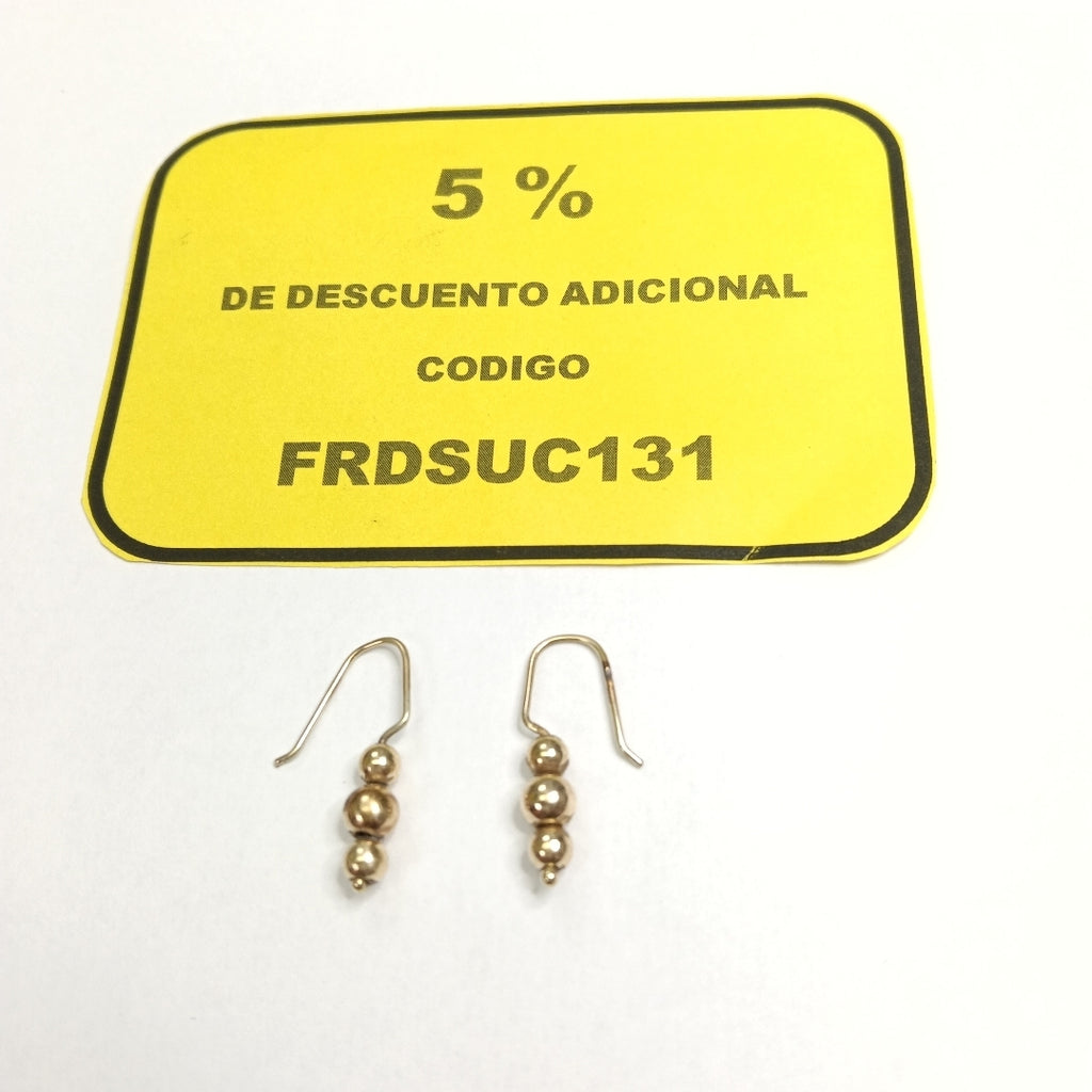 ARETES PAR ORO 14 K 2,40 GRMS (SEMINUEVO)