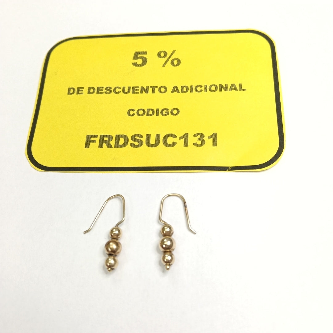 ARETES PAR ORO 14 K 2,40 GRMS (SEMINUEVO)