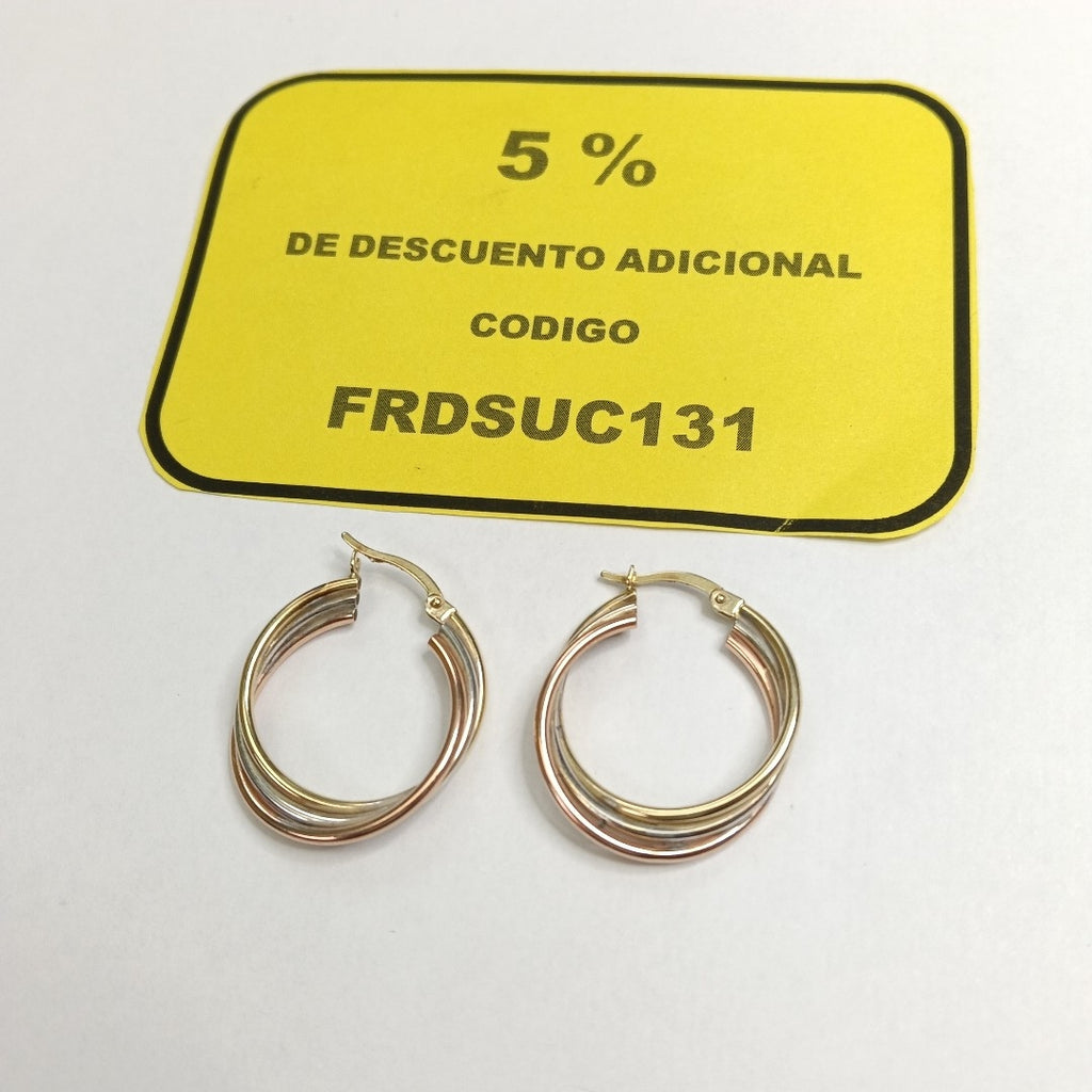 ARRACADAS PAR ORO, ORO COMBINADO 10 K 2.6 GRMS (SEMINUEVO)