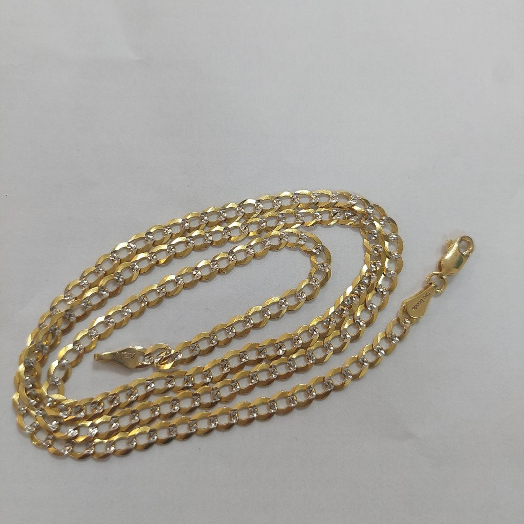 CADENAS BARBADA DIAMANTADA ORO 14K 55 CM 8.9 GR (NUEVO)