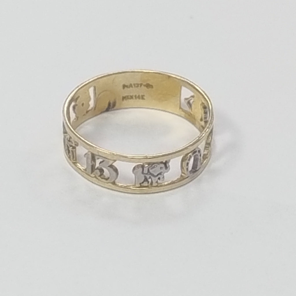ARGOLLA DE LA SUERTE ORO COMBINADO 14 K 2.1 GRMS (SEMINUEVO)
