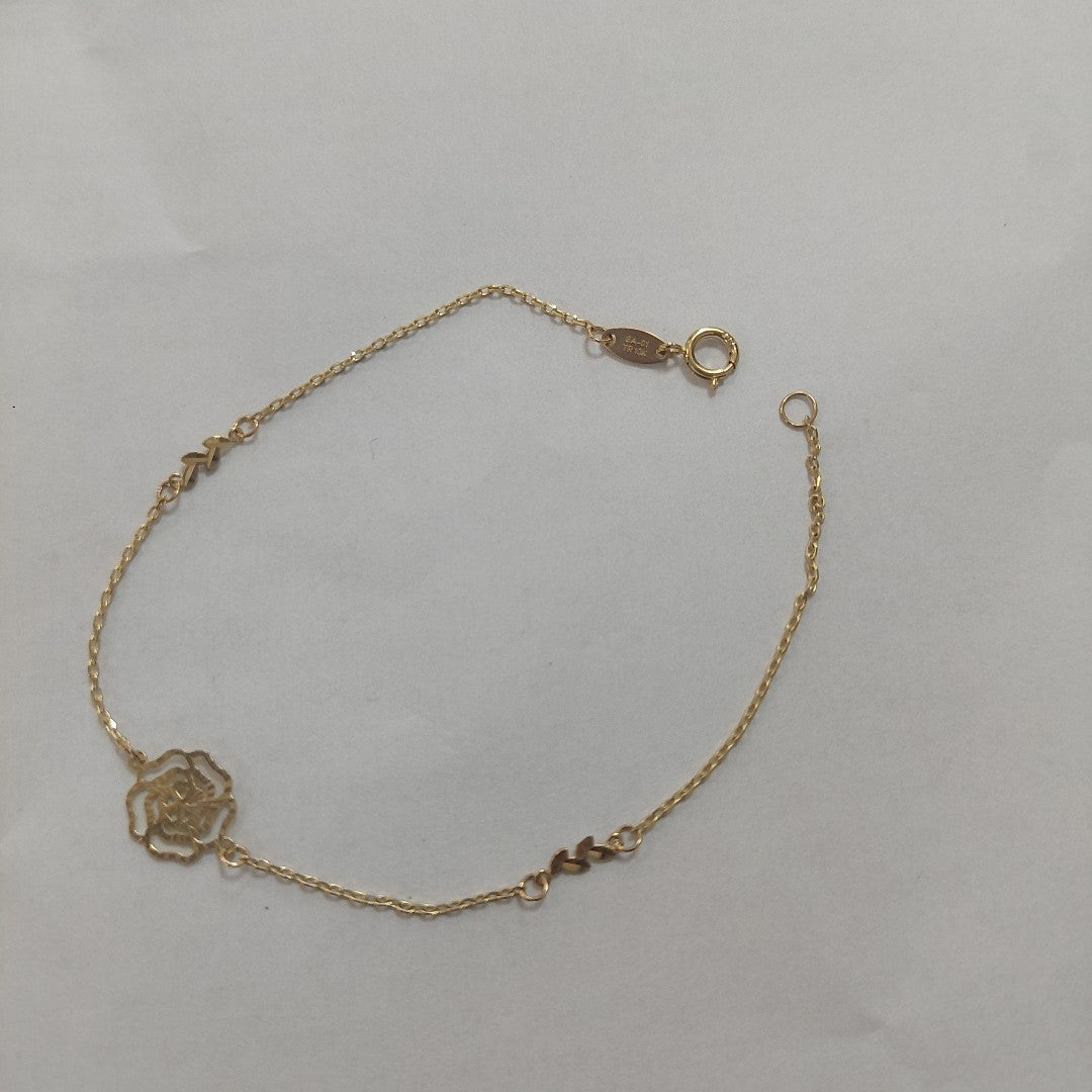 PULSERAS TEJIDO ESPECIAL C/DIJE ORO 10K 18 CM 0.8 GR (NUEVO)